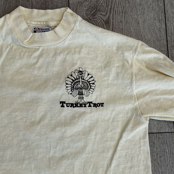 Vintage Turkey Trot T Shirt Mens Size Medium 80s Thanksgiving Made In USA - Picture 4 of 8